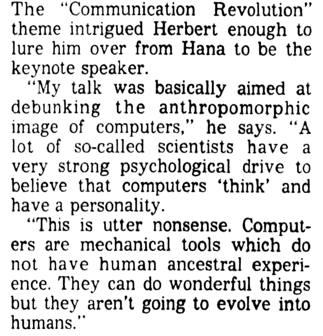 Frank Herbert's stance on thinking machines — Heapio